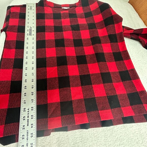 Jill Women’s Buffalo Plaid Top Medium Cotton Blend Long Sleeve Pullover Holidays - Picture 8 of 8